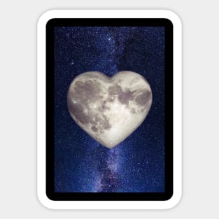 Heart Moon Art Collage Sticker